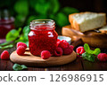 Homemade Raspberry Jam with Rich Sweet Flavor 126986915