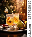 Festive Winter Pear Cider Spice Cocktail 126986919