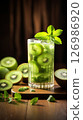 Refreshing Kiwi Mojito with Fresh Mint and Lime 126986920