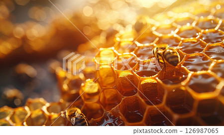 Honeycomb. Hexagons texture. 126987065
