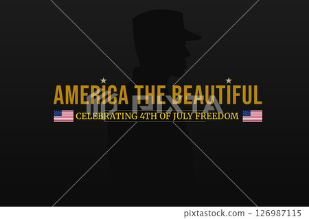 Military Tribute with Stars and American Flags Military Tribute with Stars and American Flags 126987115