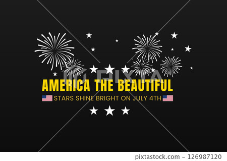 America the Beautiful with Fireworks and Flags America the Beautiful with Fireworks and Flags 126987120