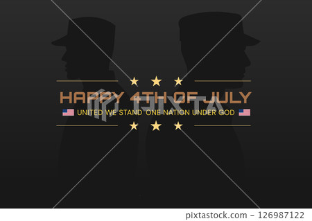 Gold July 4th Poster with National Motto 126987122