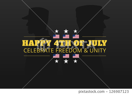 Happy 4th of July with Military Silhouettes Happy 4th of July with Military Silhouettes 126987123