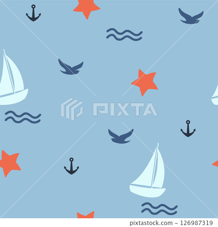 marine seamless background 126987319