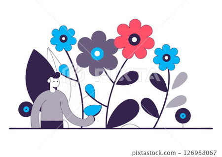 baby on flower background 126988067