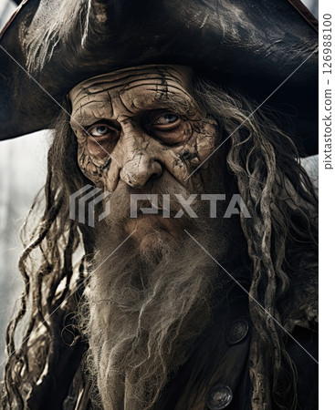 Pirate captain closeup portrait. Generative Ai 126988100