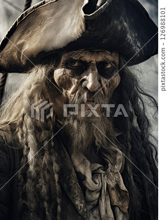 Pirate captain closeup portrait. Generative Ai 126988101