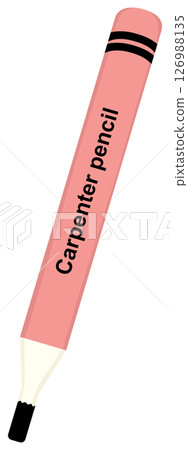 illustration of carpenter pencil illustration of carpenter pencil 126988135