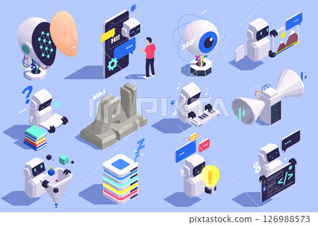 Isometric AI Tools Software Original Set 126988573