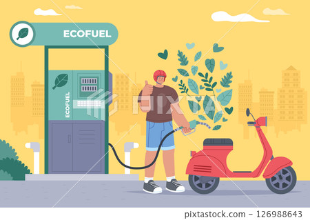 Flat eco fuel Illustration 126988643