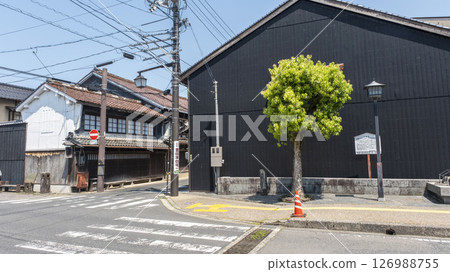 Mt. Utsubuki and the townscape of red tiles, Kurayoshi Shirakabe Dozo Mt. Utsubuki and the townscape of red tiles, Kurayoshi Shirakabe Dozo 126988755