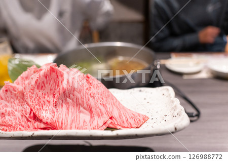 Japanese black beef shabu-shabu 126988772