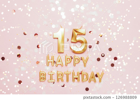 Number 15 fifteen golden celebration birthday candle on Festive Background. fifteen years birthday. concept of celebrating birthday, anniversary, important date, holiday Number 15 fifteen golden celebration birthday candle on Festive Background. fifteen years birthday. concept of celebrating birthday, anniversary, important date, holiday 126988809
