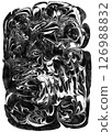 Monochrome Swirl Art. Dynamic black and white abstract design with swirling patterns 126988832