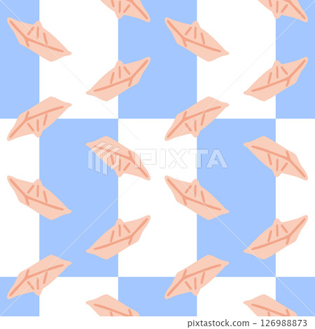 Paper Boat Pastel Seamless Pattern 126988873