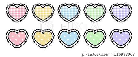 Colorful and cute heart illustration set 126988908