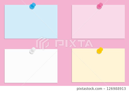 Thumbtack and memo illustration set Thumbtack and memo illustration set 126988913