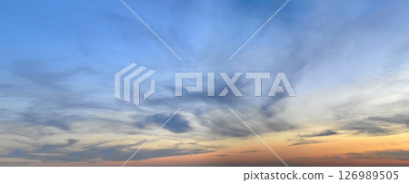 Dramatic sky with cloud and sun light. Nature background, skyline landscape Dramatic sky with cloud and sun light. Nature background, skyline landscape 126989505