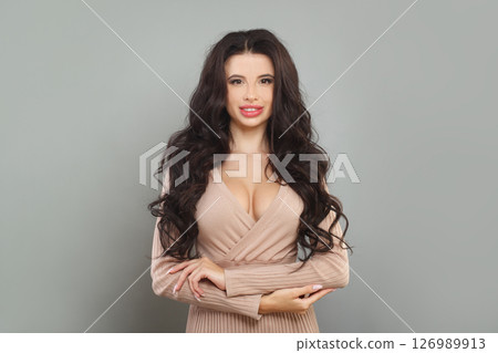 Glamorous woman portrait. Plastic surgery concept Glamorous woman portrait. Plastic surgery concept 126989913