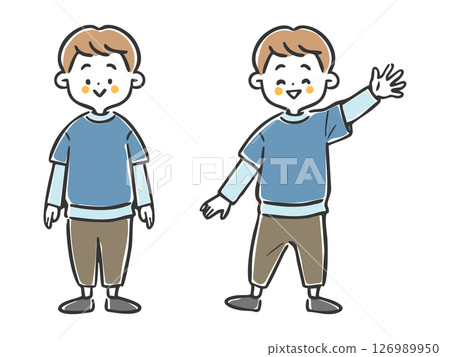 男孩全身向量 126989950