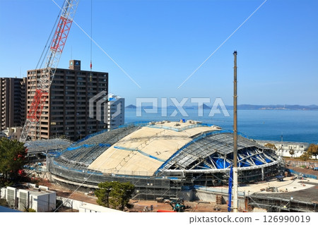 [香川縣] 新香川縣立體育館（香川穴吹競技場）正在高松太陽港建設中 126990019