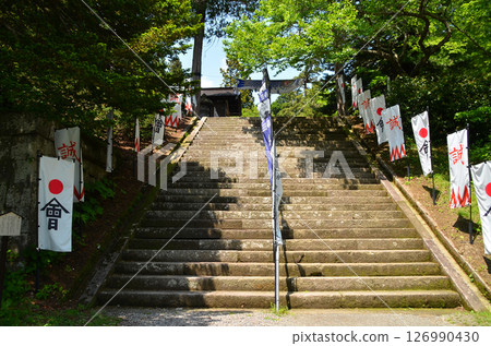 Hanitsu Shrine, the guardian deity of Aizu, in Minesan, Inawashiro Town, Fukushima Prefecture Hanitsu Shrine, the guardian deity of Aizu, in Minesan, Inawashiro Town, Fukushima Prefecture 126990430