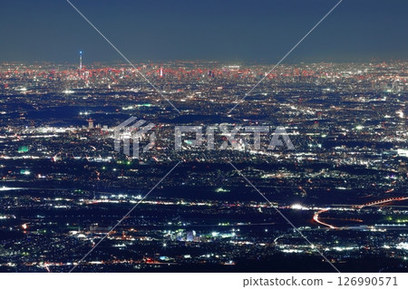 Night view of the Kanto Plain from Mt. Daisen Night view of the Kanto Plain from Mt. Daisen 126990571