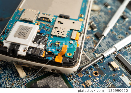 Repairing and upgrade circuit mainboard of notebook, electronic, computer hardware and technology. 126990650