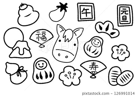 新年插圖集錦（單色） 126991014