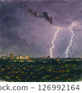 閃電落在城市 126992164