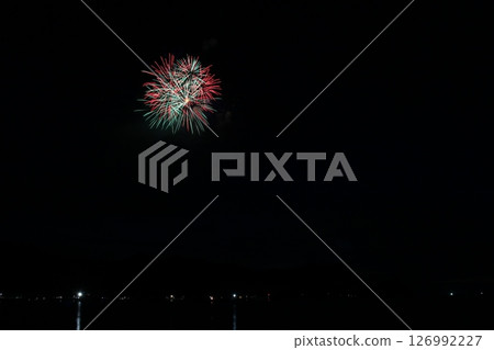 Fireworks display over the sea, Sea of Japan, Kasumi Fireworks, Hyogo Prefecture 126992227