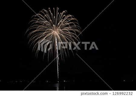 Fireworks display over the sea, Sea of Japan, Kasumi Fireworks, Hyogo Prefecture 126992232