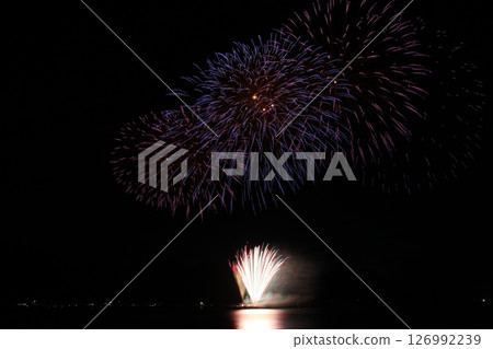 Fireworks display over the sea, Sea of Japan, Kasumi Fireworks, Hyogo Prefecture Fireworks display over the sea, Sea of Japan, Kasumi Fireworks, Hyogo Prefecture 126992239