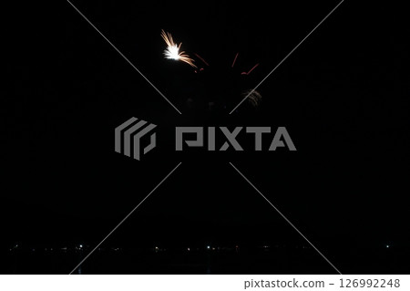 Fireworks display over the sea, Sea of Japan, Kasumi Fireworks, Hyogo Prefecture 126992248