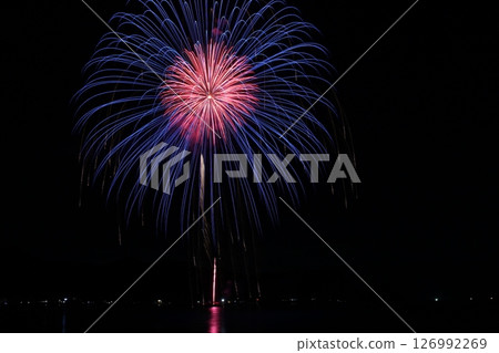 Fireworks display over the sea, Sea of Japan, Kasumi Fireworks, Hyogo Prefecture 126992269