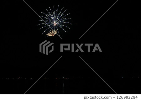 Fireworks display over the sea, Sea of Japan, Kasumi Fireworks, Hyogo Prefecture 126992284