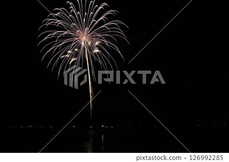 Fireworks display over the sea, Sea of Japan, Kasumi Fireworks, Hyogo Prefecture 126992285