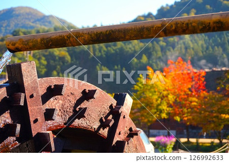 Waterwheel, Ogimachi Gassho-style Village, World Heritage Site, Shirakawa-go, Thatched Roof 126992633