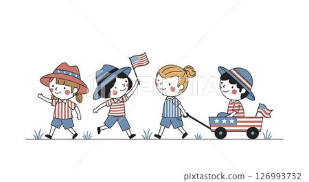 Kids Celebrating Independence Day Kids Celebrating Independence Day 126993732