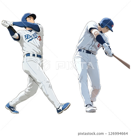 Transparent PNG material of two poses of major league batters Transparent PNG material of two poses of major league batters 126994664