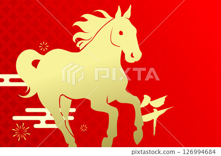 Zodiac running horse vector banner 126994684