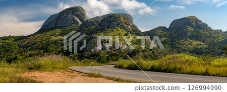 Mountain Road and Granite Peaks in Angola 126994990