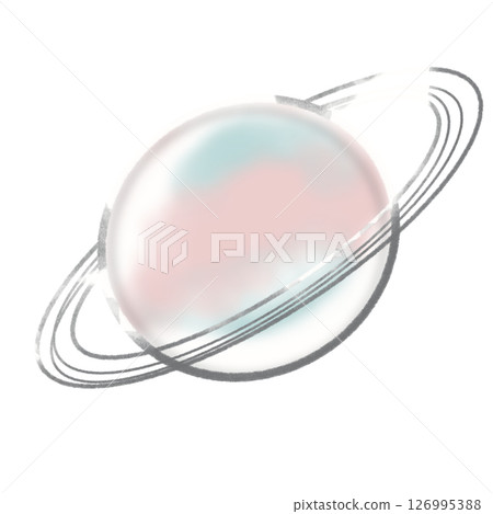 A simple planet illustration in dreamy colors 126995388