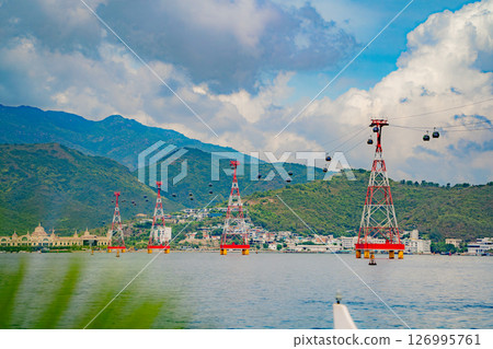 An island with an amusement park. An island with an amusement park. 126995761