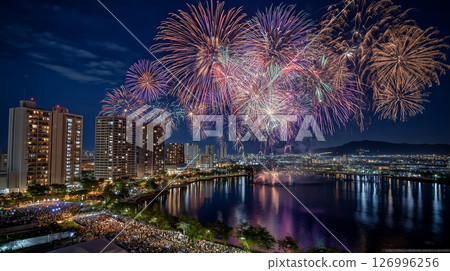 煙火大會_夏日祭_夜景_海_暑假 126996256