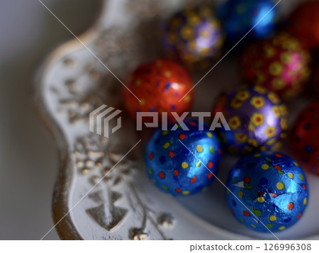 Colorful, oriental individually wrapped sweets 126996308