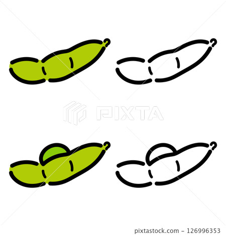 Handwritten edamame vector material set 02 Handwritten edamame vector material set 02 126996353