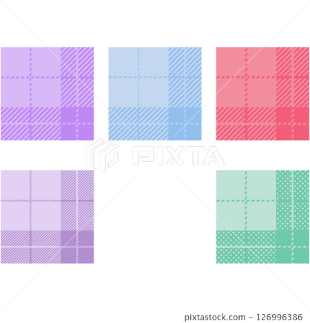 Colorful tartan check set (5 colors) Colorful tartan check set (5 colors) 126996386
