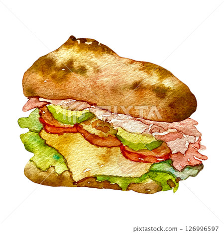 French Bread BLT Sandwich with Cheese and Avocado French Bread BLT Sandwich with Cheese and Avocado 126996597